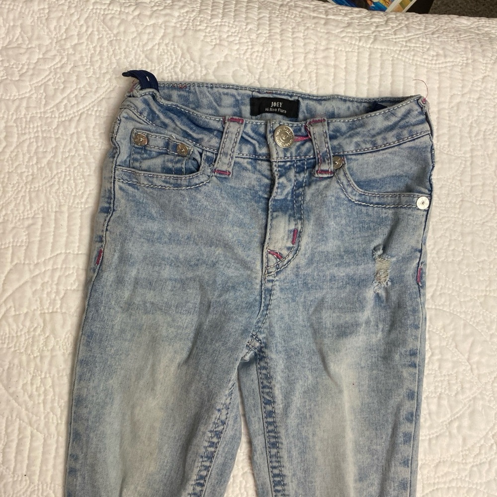 Vintage True Religion Girls High Rise Adjustable Waist Flair Joey Jeans Size 7